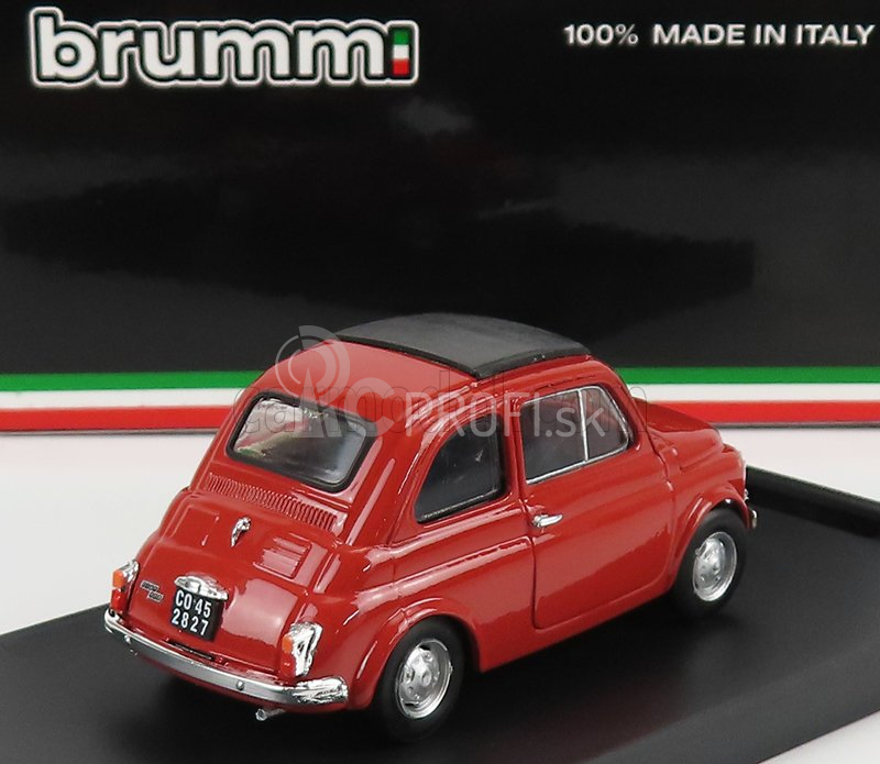 Brumm Fiat 500r Tetto Chiuso - uzavretý 1972 1:43 Rosso Corallo