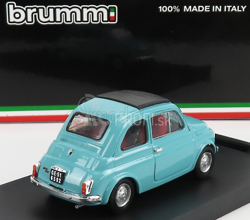 Brumm Fiat 500r Tetto Chiuso - uzavretý 1972 1:43 Turchese Farfalla