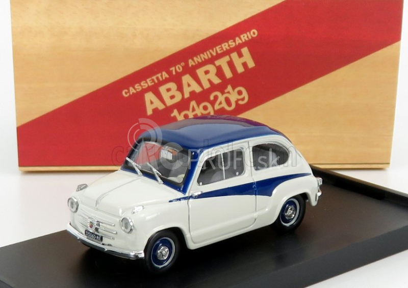 Brumm Fiat 600 750 Derivazione Abarth 1956 1:43 šedo-modrá