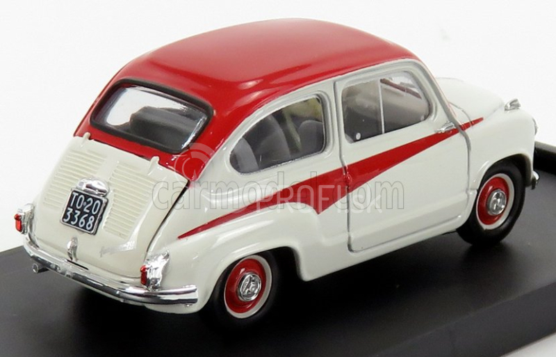 Brumm Fiat 600 750 Derivazione Abarth 1956 1:43 sivá červená