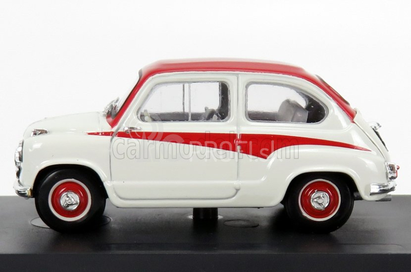 Brumm Fiat 600 750 Derivazione Abarth 1956 1:43 sivá červená