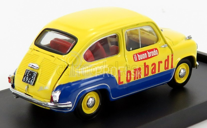 Brumm Fiat 600 Brodo Lombardi 1960 1:43 žlto-modrá