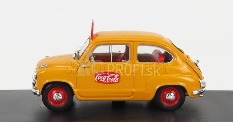 Brumm Fiat 600 I Series Veicolo Publicitario Coca-cola Olimpiadi Di Roma 1960 1:43 Žltá