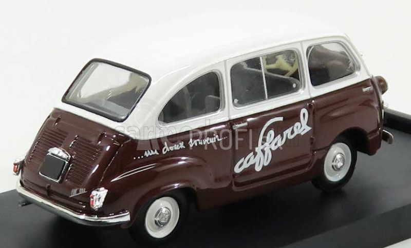 Brumm Fiat 600 Multipla Veicolo Commerciale Caffarel 1956 1:43 bielo-hnedý