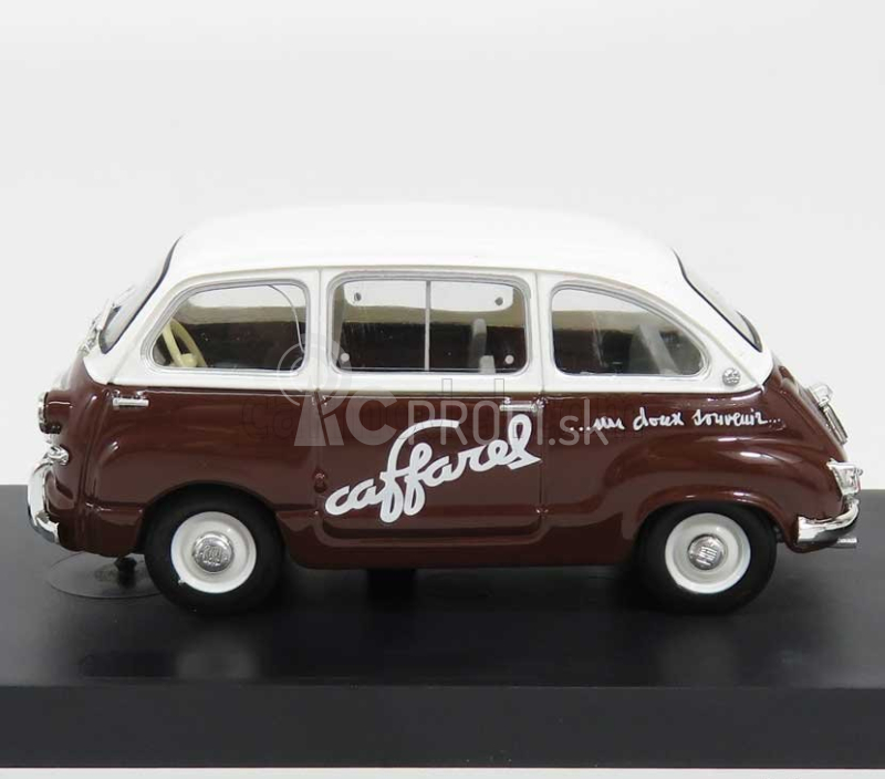 Brumm Fiat 600 Multipla Veicolo Commerciale Caffarel 1956 1:43 bielo-hnedý