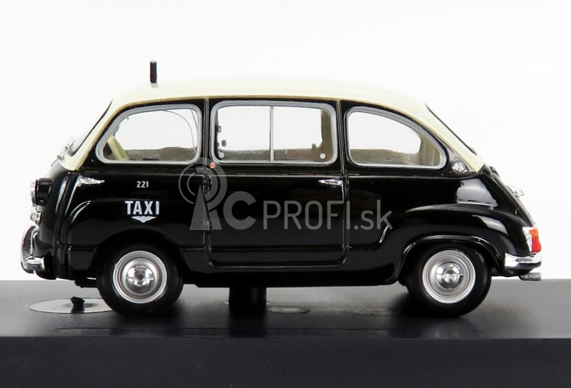 Brumm Fiat 600d Multipla Taxi Genova 1964 1:43 Black Ivory