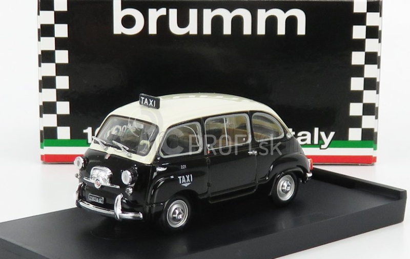 Brumm Fiat 600d Multipla Taxi Genova 1964 1:43 Black Ivory