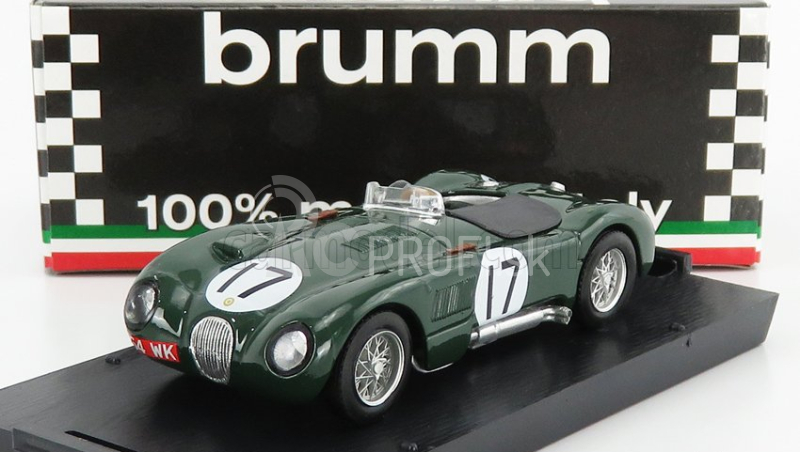 Brumm Jaguar C-type 3.4l S6 Team Jaguar Cars Ltd N 17 2nd 24h Le Mans 1953 S.moss - P.walker 1:43 British Racing Green