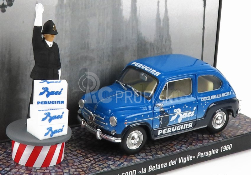 Brumm prom Fiat 600d Baci Perugina 1960 - La Befana Del Vigile 1:43 Modrá čierna