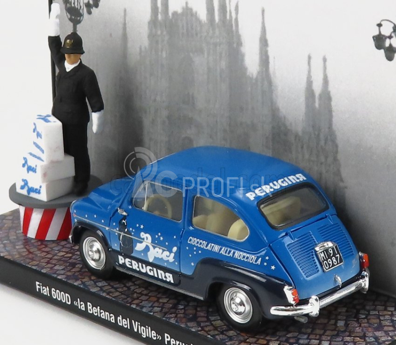 Brumm prom Fiat 600d Baci Perugina 1960 - La Befana Del Vigile 1:43 Modrá čierna