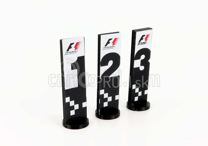 Cartrix Accessories F1 World Champion Plate Pit Board - 1. - 2. - 3. miesto 1:18 šedá čierna žltá