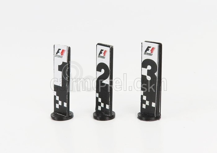 Cartrix Accessories F1 World Champion Plate Pit Board - 1. - 2. - 3. miesto 1:43 sivá čierna žltá