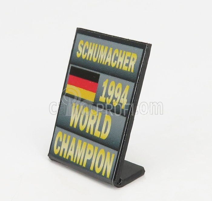 Cartrix Accessories F1 World Champion Plate Pit Board - Benetton B194 Ford Mild Seven N 5 Season 1994 Michael Schumacher 1:43 Grey Black Yellow