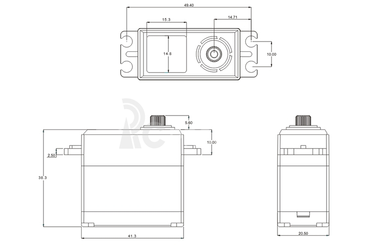 CH635S HiVOLT CORELESS Digitálne servo (35 kg-0,14s/60°)