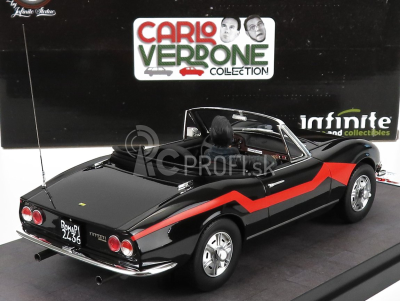 Clc-models Fiat Dino 2.4 Spider With Enzo Figure - Movie - Un Sacco Bello 1980 - Carlo Verdone 1:18 Black