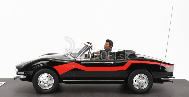 Clc-models Fiat Dino 2.4 Spider With Enzo Figure - Movie - Un Sacco Bello 1980 - Carlo Verdone 1:18 Black