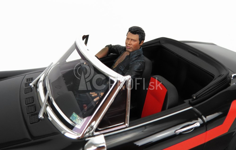 Clc-models Fiat Dino 2.4 Spider With Enzo Figure - Movie - Un Sacco Bello 1980 - Carlo Verdone 1:18 Black