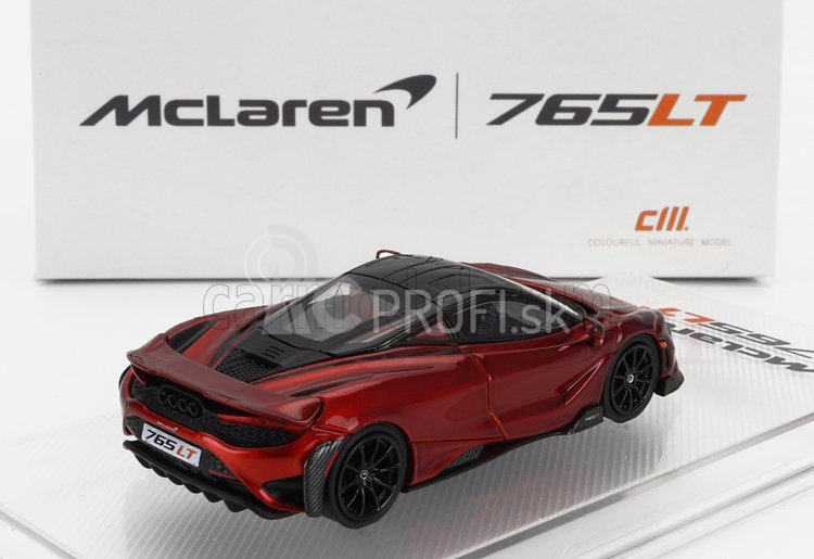 Cm-models Mclaren 765lt so závodnou sadou kolies 2020 1:64 červená čierna