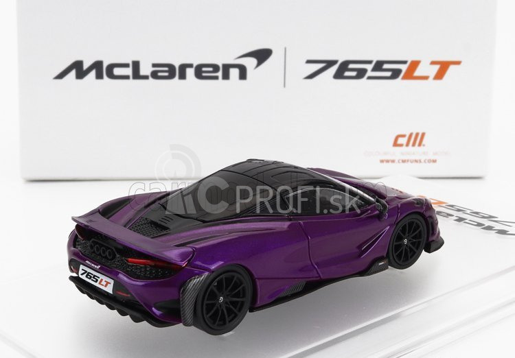 Cm-models Mclaren 765lt so závodnou sadou kolies 2020 1:64 fialová čierna