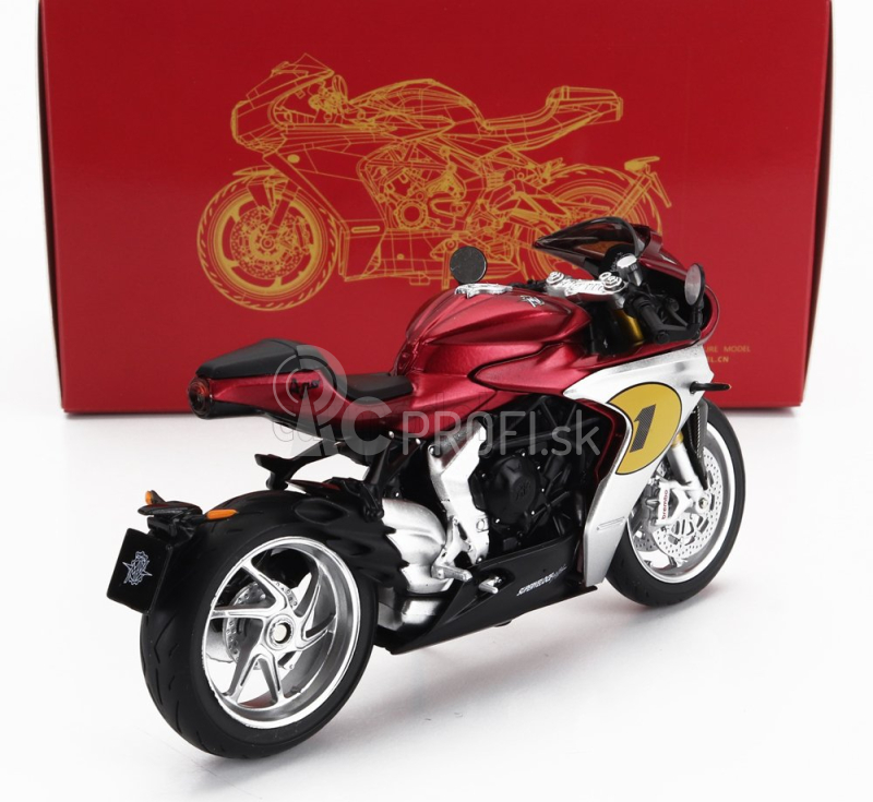 Cm-models Mv agusta 800 Superveloce N 1 Ago 2022 1:18 Matná červená strieborná čierna