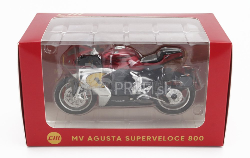 Cm-models Mv agusta 800 Superveloce N 1 Ago 2022 1:18 Matná červená strieborná čierna