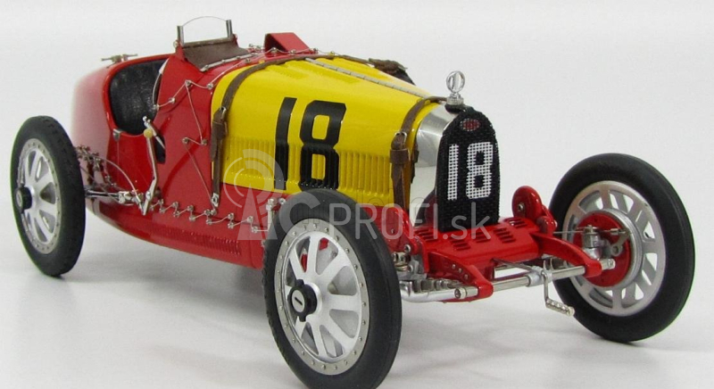 Cmc Bugatti T35 N 18 Národný farebný projekt Španielsko 1924 1:18 Červená žltá