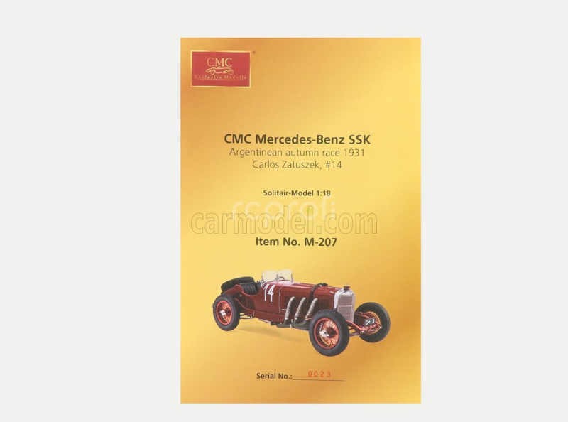 Cmc Mercedes benz Ssk N 14 Argentínske jesenné preteky 1928 Carlos Zatuszek 1:18 Červená