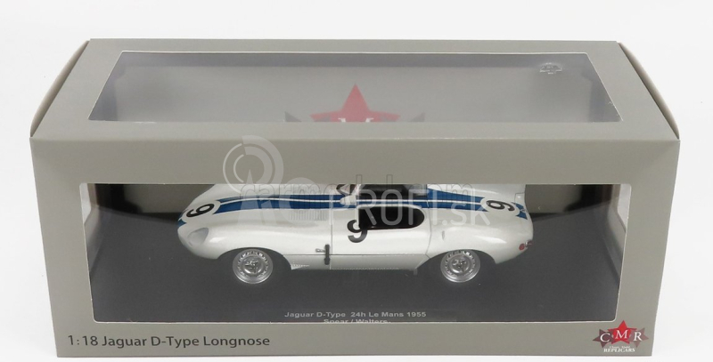 Cmr Jaguar D-type 3.4l Team Briggs Cunningham N 9 24h Le Mans 1955 P.walters - W.spear 1:18 bielo modrá