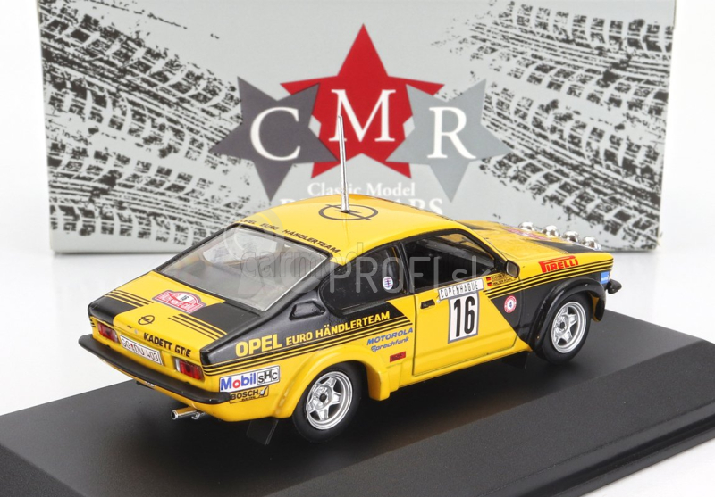 Cmr Opel Kadett C Gt/e (nočná verzia) N 16 4th Rally Montecarlo 1976 Walter Rohrl - Jochen Berger 1:43 Žltá čierna