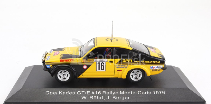 Cmr Opel Kadett C Gt/e (nočná verzia) N 16 4th Rally Montecarlo 1976 Walter Rohrl - Jochen Berger 1:43 Žltá čierna