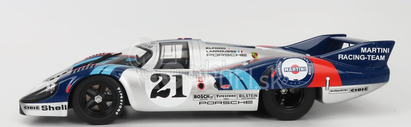 Cmr Porsche 917lh 4.9l Team Martini Racing N 21 24h Le Mans 1971 Vic Elford - Gerard Larrousse 1:12 Silver Blue