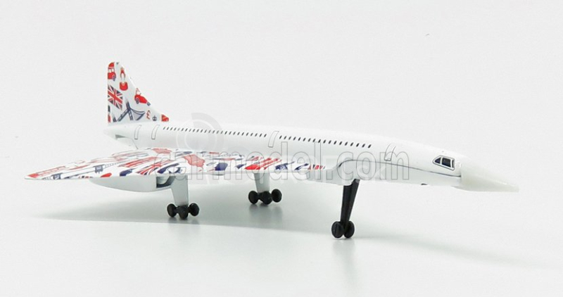 Corgi Aerospatiale Concorde Lietadlo 1969 - 18,0 cm X 8,5 cm 1:100 Biela