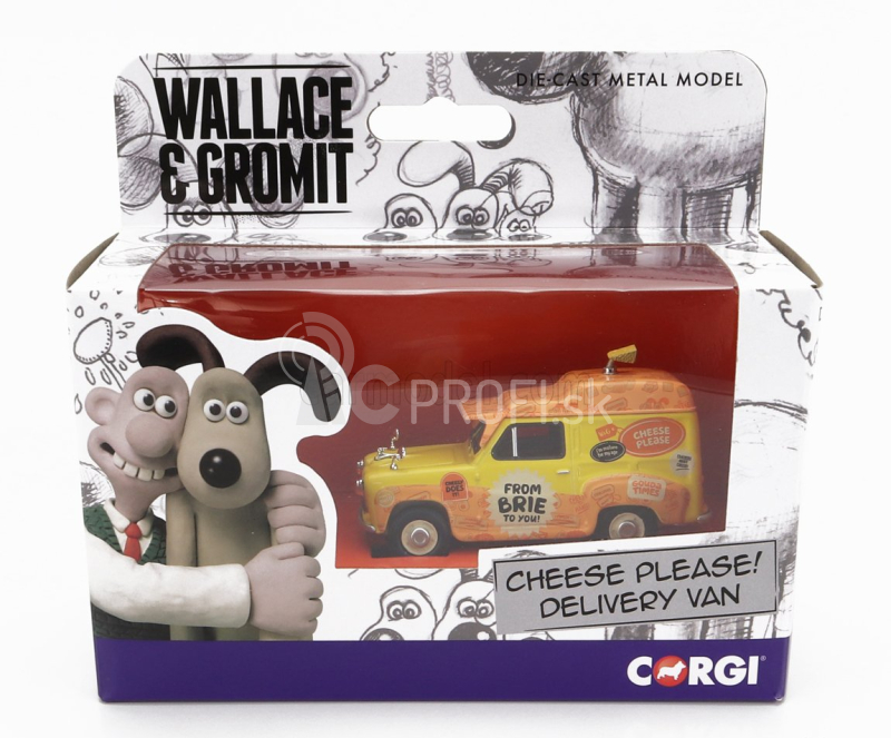 Corgi Austin Delivery Van - Wallace & Gromit - Cheese Please ! - Aardman 1:43 Žltá oranžová