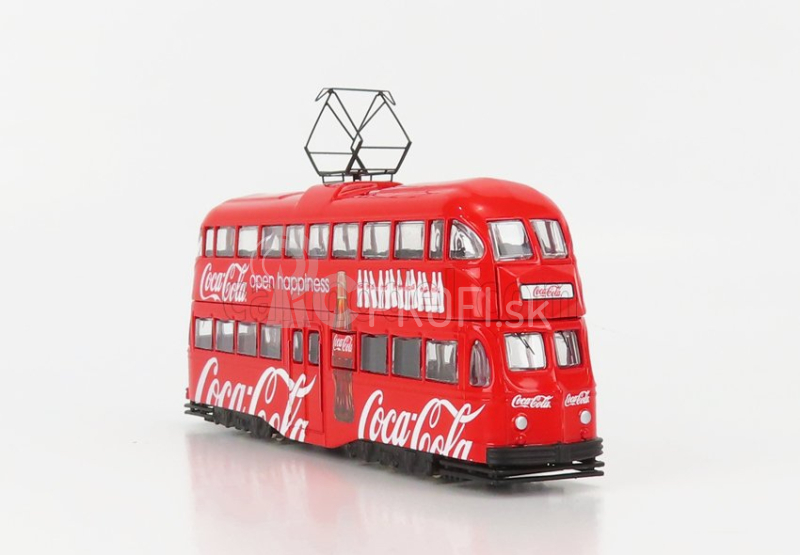 Corgi Blackpool Decker Double Tram Bus Coca-cola Open Happiness 1934 1:76 červená biela