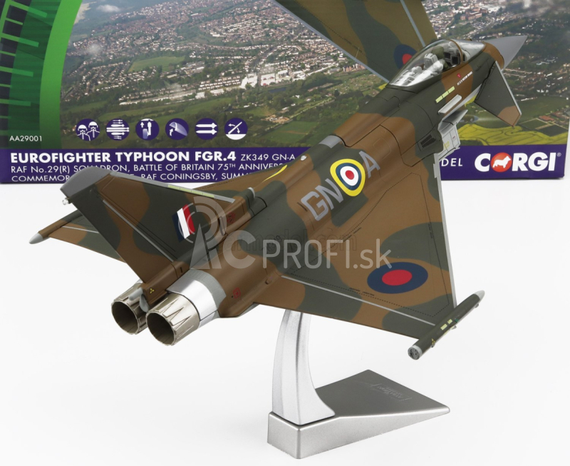 Corgi Eurofighter Typhoon Fgr.4 Lietadlo Zk349 Gn-a Raf Squadron Battle Of Britain 75th Aniversary Summer 2015 1:72 Vojenská kamufláž