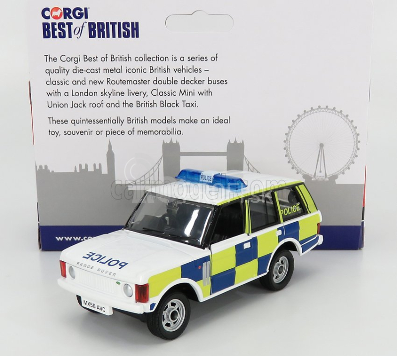 Corgi Land rover Range Rover Police 1971 1:36 Modrá žltá