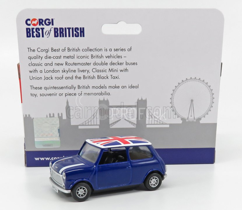 Corgi Mini Cooper 1961 - Anglická vlajka 1:36 Modrá