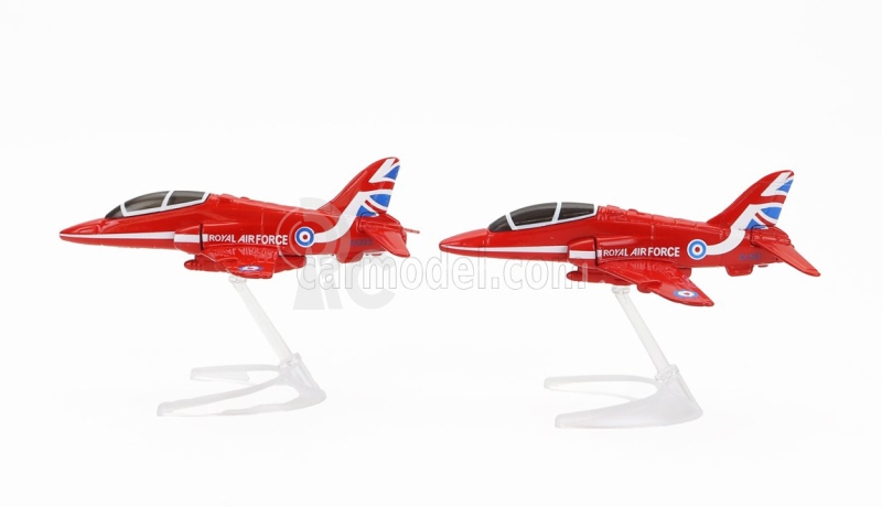 Corgi Sada lietadiel 2x Red Arrows Hawk Raf Kráľovské letectvo 2019 1:100 červená