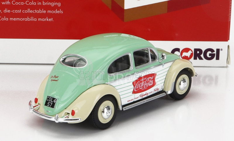 Corgi Volkswagen Beetle Maggiolino Coca-cola 1951 1:43 Zelená Biela Béžová