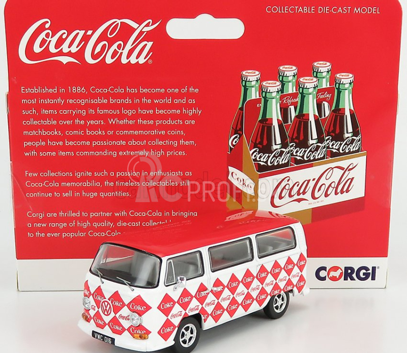 Corgi Volkswagen T1 Camper Van Coca-cola Coke 1961 1:43 Biela červená