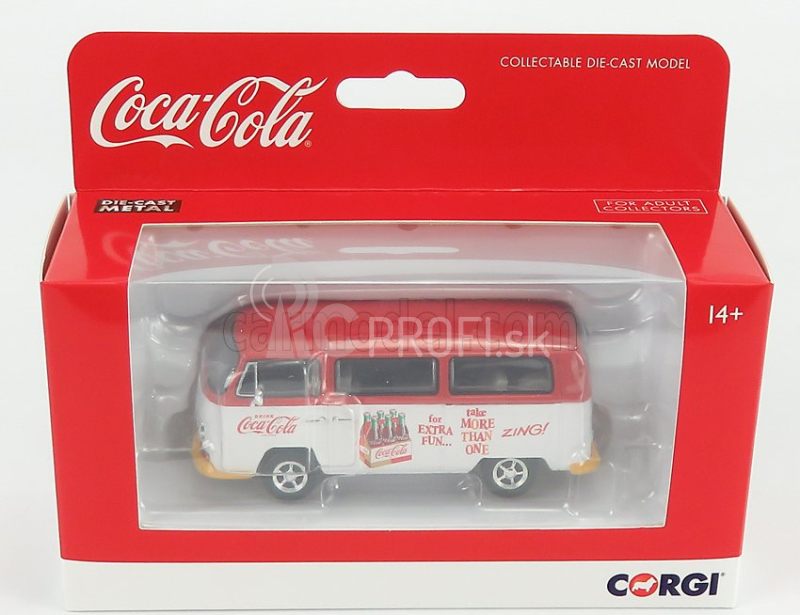 Corgi Volkswagen T1 Camper Van Coca-cola Zing 1961 1:43 červená biela