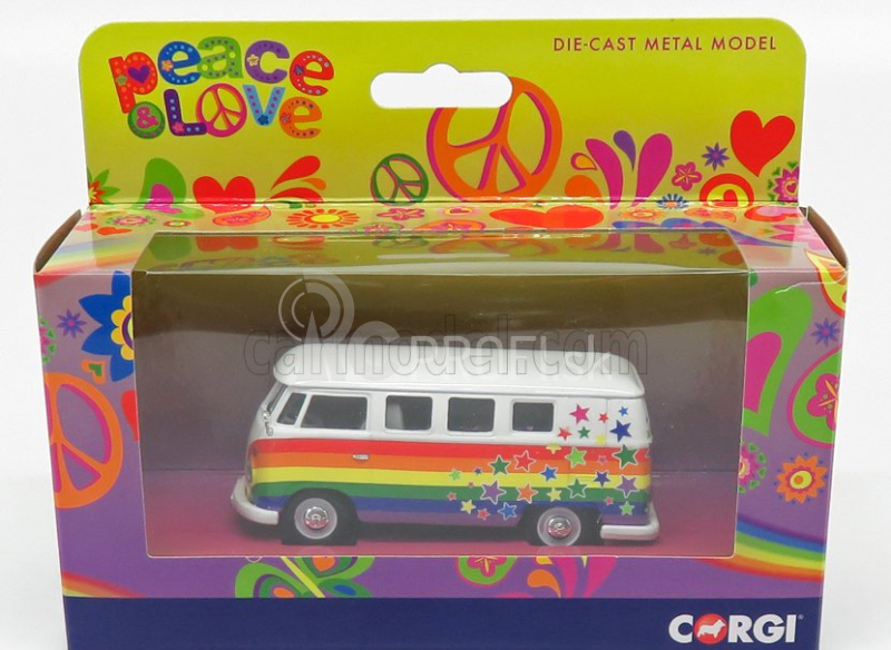 Corgi Volkswagen T1 Minibus Camper Van 1961 - Peace & Love 1:43 Rôzne