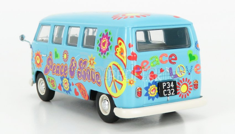 Corgi Volkswagen T1 Minibus Peace & Love 1961 1:43 Svetlomodrá