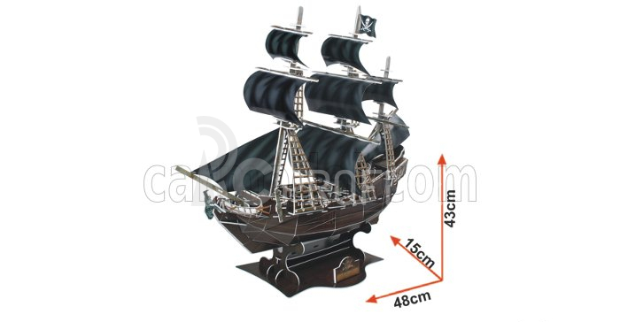 Cubicfun Puzzle 3d v penovej lodi Queen Anne's Revenge Veliero cm.48x15x43 - 155 dielikov /