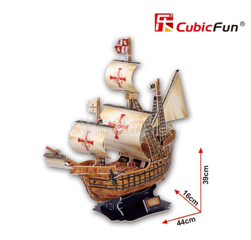 Cubicfun Puzzle Kit 3d v penovej lodi Santa Maria Caravella cm. 44x16x39 - 113 Pezzi - 113 dielikov /