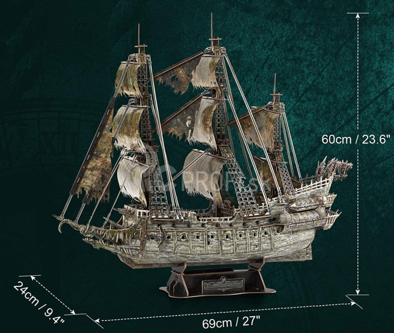 Cubicfun Puzzle Kit 3d z peny L'olandese Volante Veliero Boat Flying Dutchman Con Led /