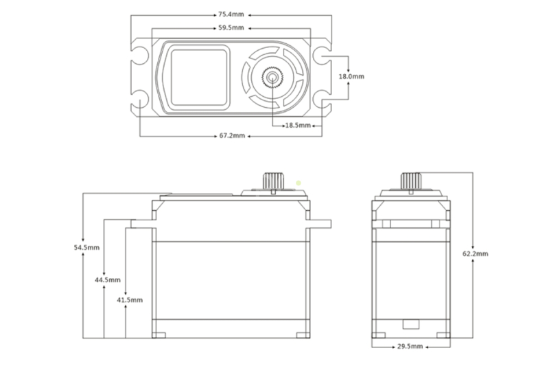 DH85W Digitálne servo s vysokým krútiacim momentom (85 kg-0,15s/60°)