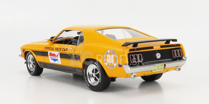 Diaľnica61 Ford usa Mustang Mach-1 428 Cid Coupe 1970 Oficiálne Pace Car Michigan Speedway International 1:18 Oranžová čierna