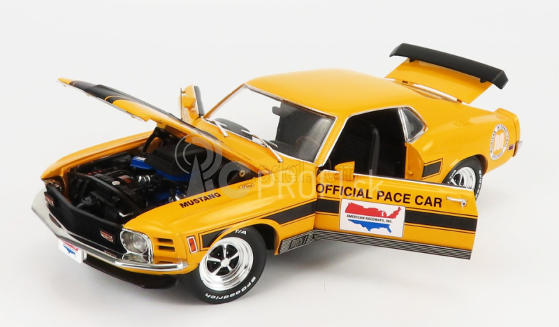 Diaľnica61 Ford usa Mustang Mach-1 428 Cid Coupe 1970 Oficiálne Pace Car Michigan Speedway International 1:18 Oranžová čierna