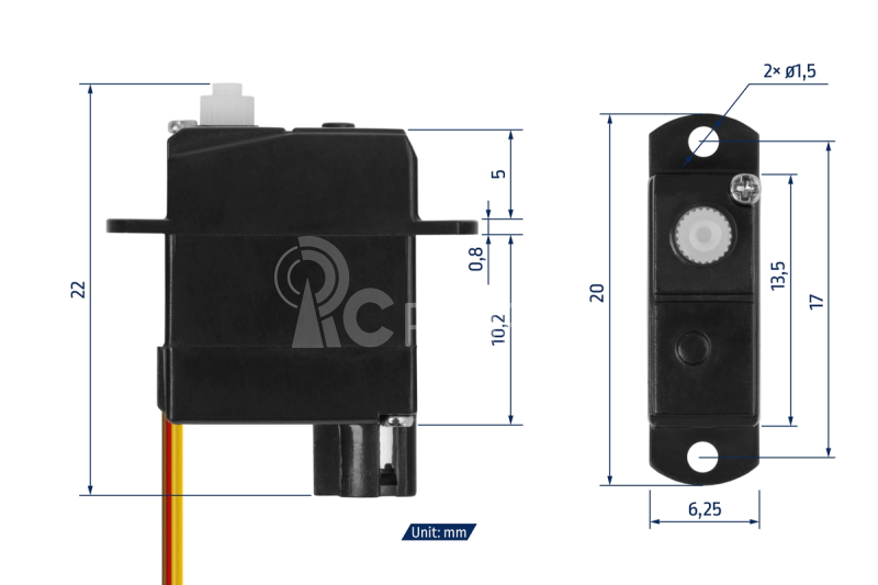 Digitálne servo GO-02 1,8 g